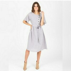 PIPER and Scoot | EUC Laramie Button Bib Retro Cotton Dress Midi Size S
